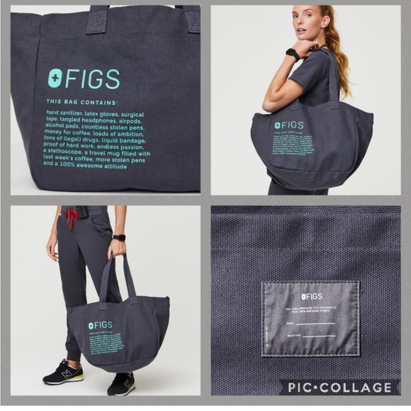 FIGS Charcoal Canvas Tote - Picture 7 of 7